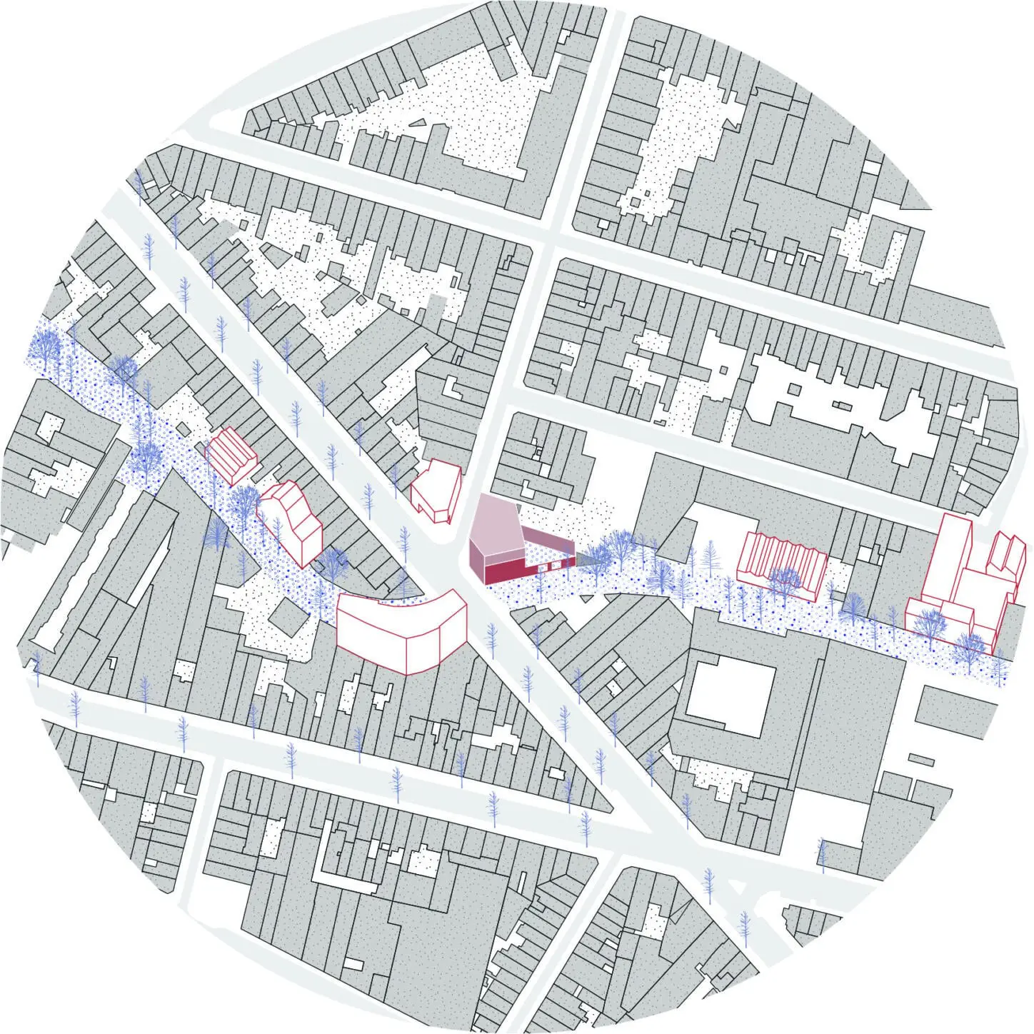 MASUI Reconversion of a warehouse into intergenerational collective housing, large scale axonometric view