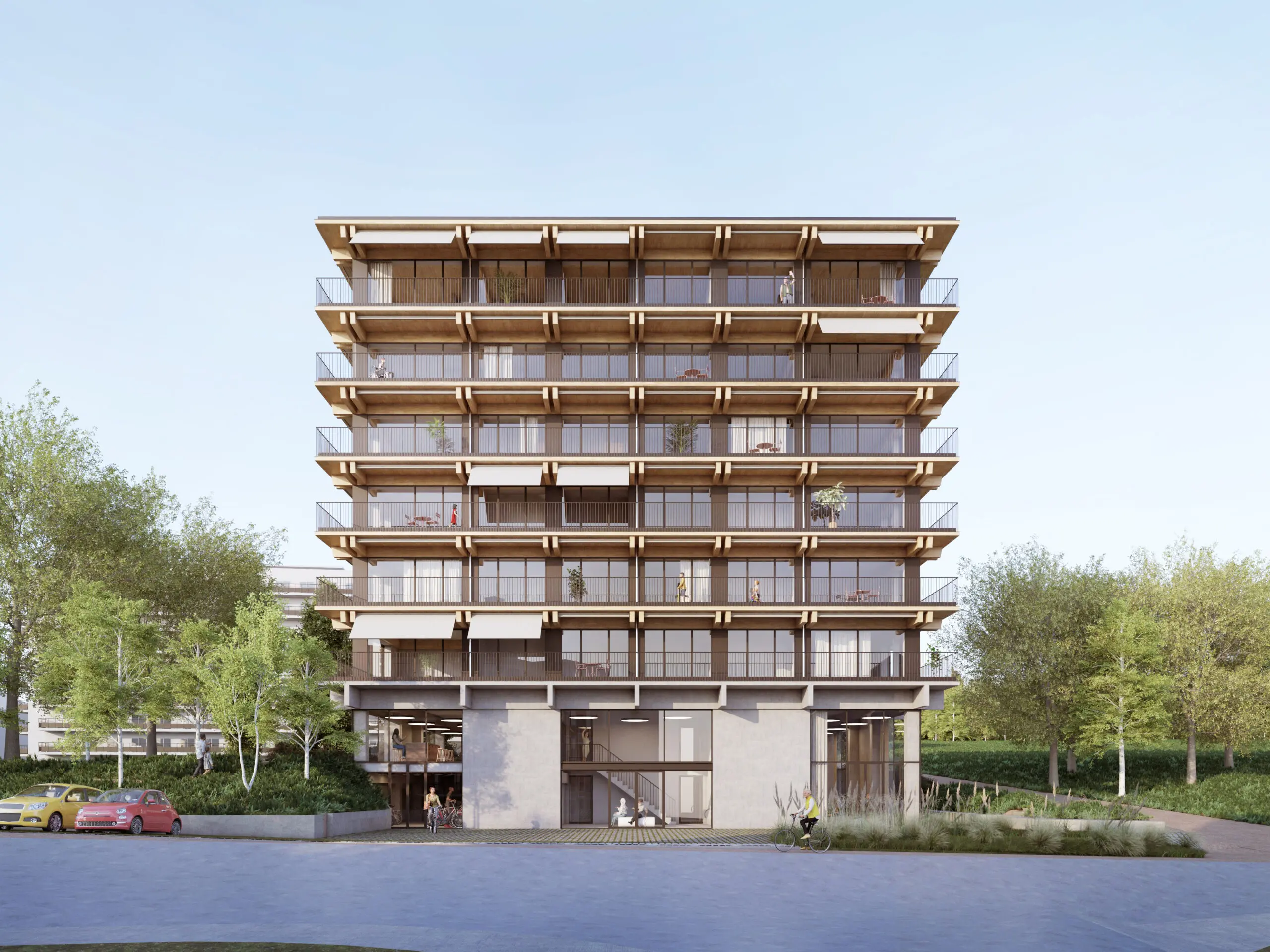 MOUTONS, Urban villa as intergenerational collective housing, front view