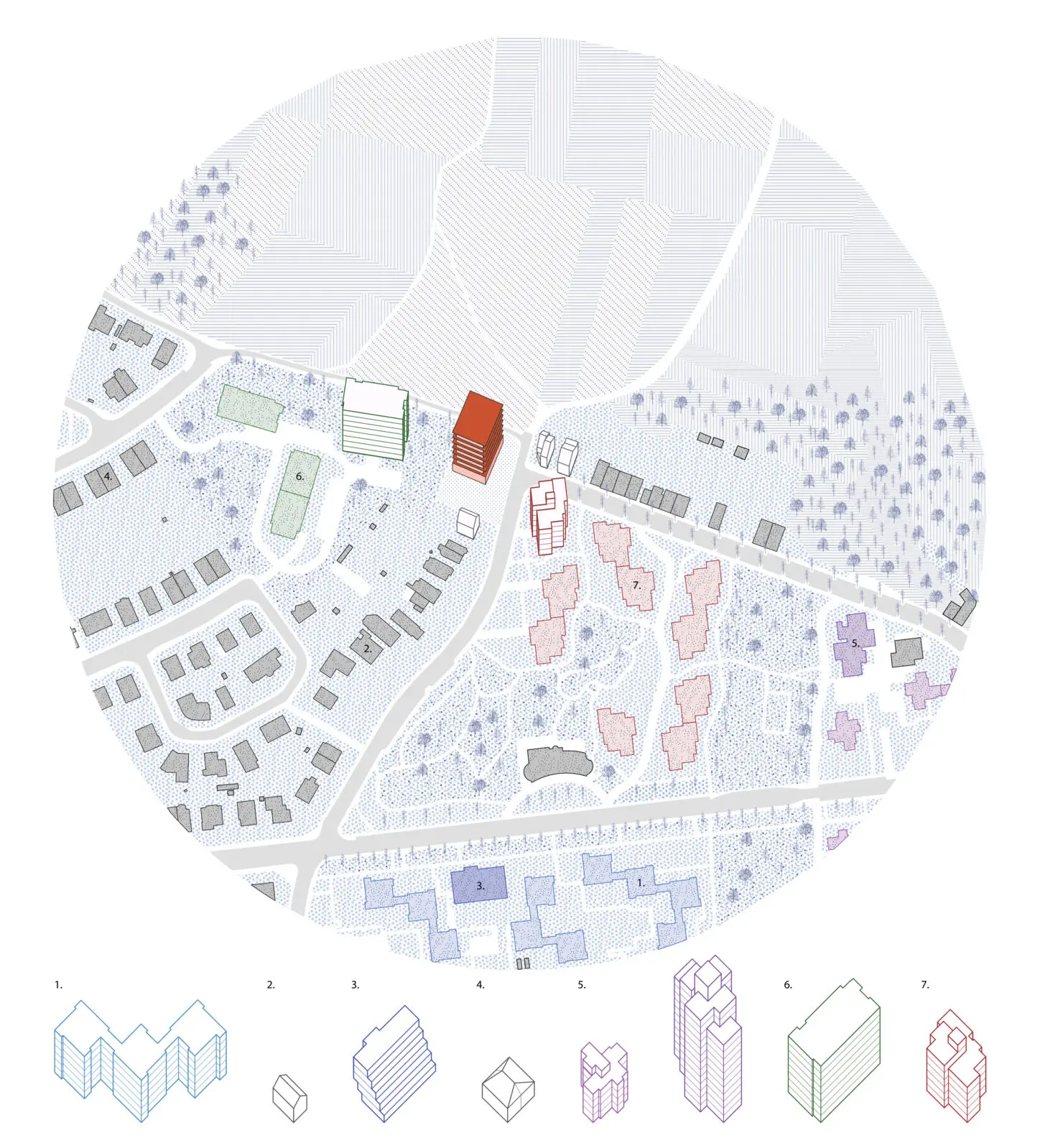 MOUTONS, Urban villa as intergenerational collective housing, situation plan