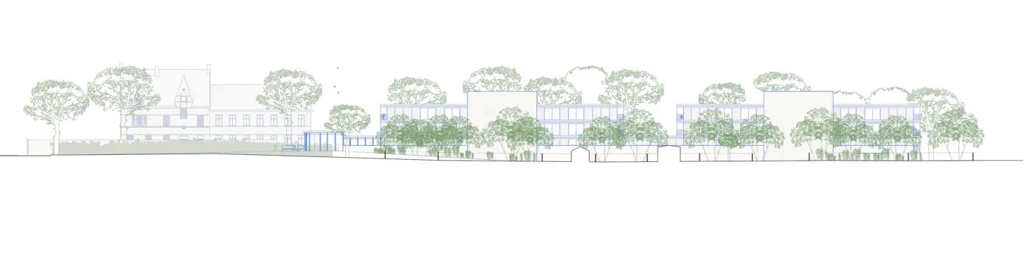 ZEMST Residential care center for the elderly, rear elevation