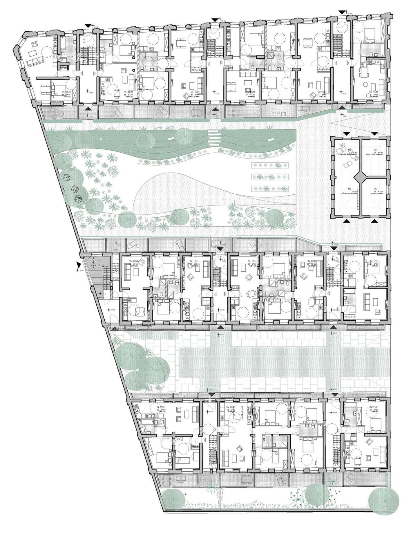 CLOS DES MARIES Circular renovation of heritage buildings, groundfloor plan