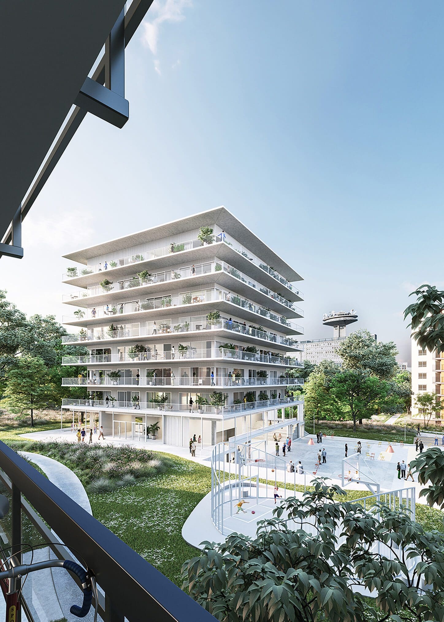 EVENEPOEL Urban villa as a social catalyst, render of the corner solutions