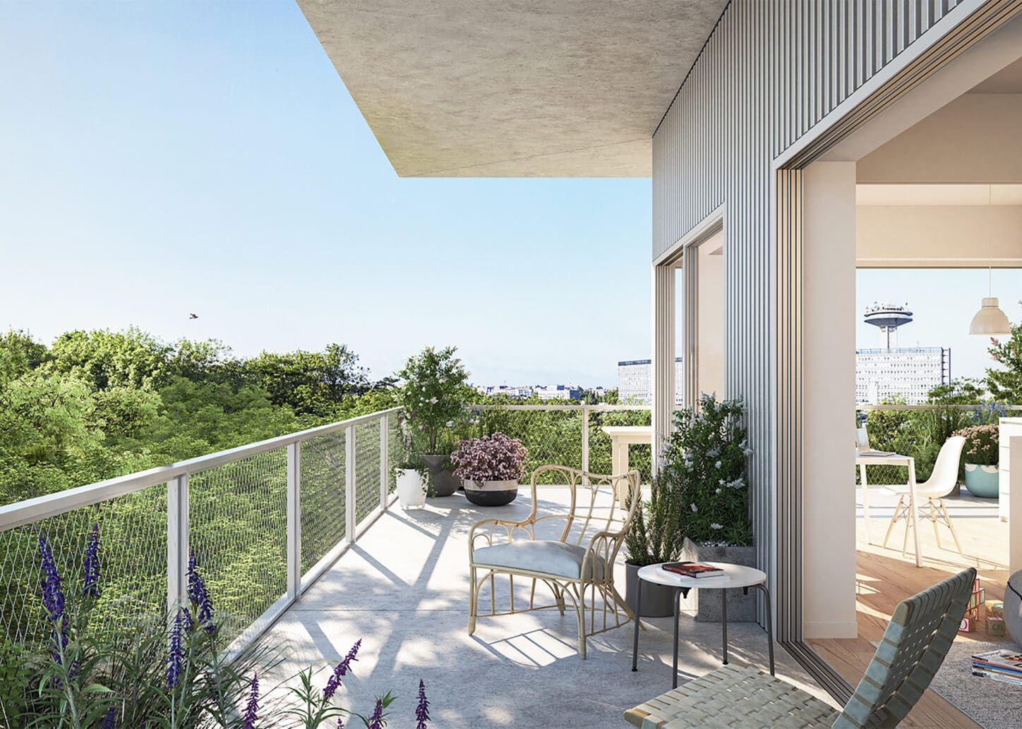 EVENEPOEL Urban villa as a social catalyst, render from the terrace