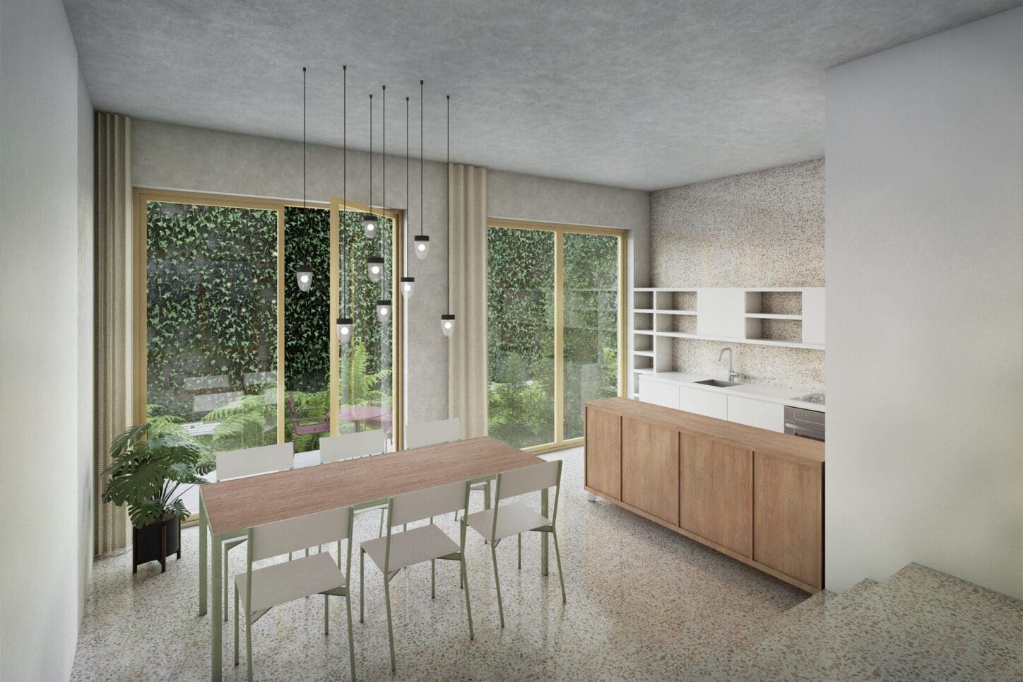 TIVOLI Co-housing project with participative process, render of an apartment interior