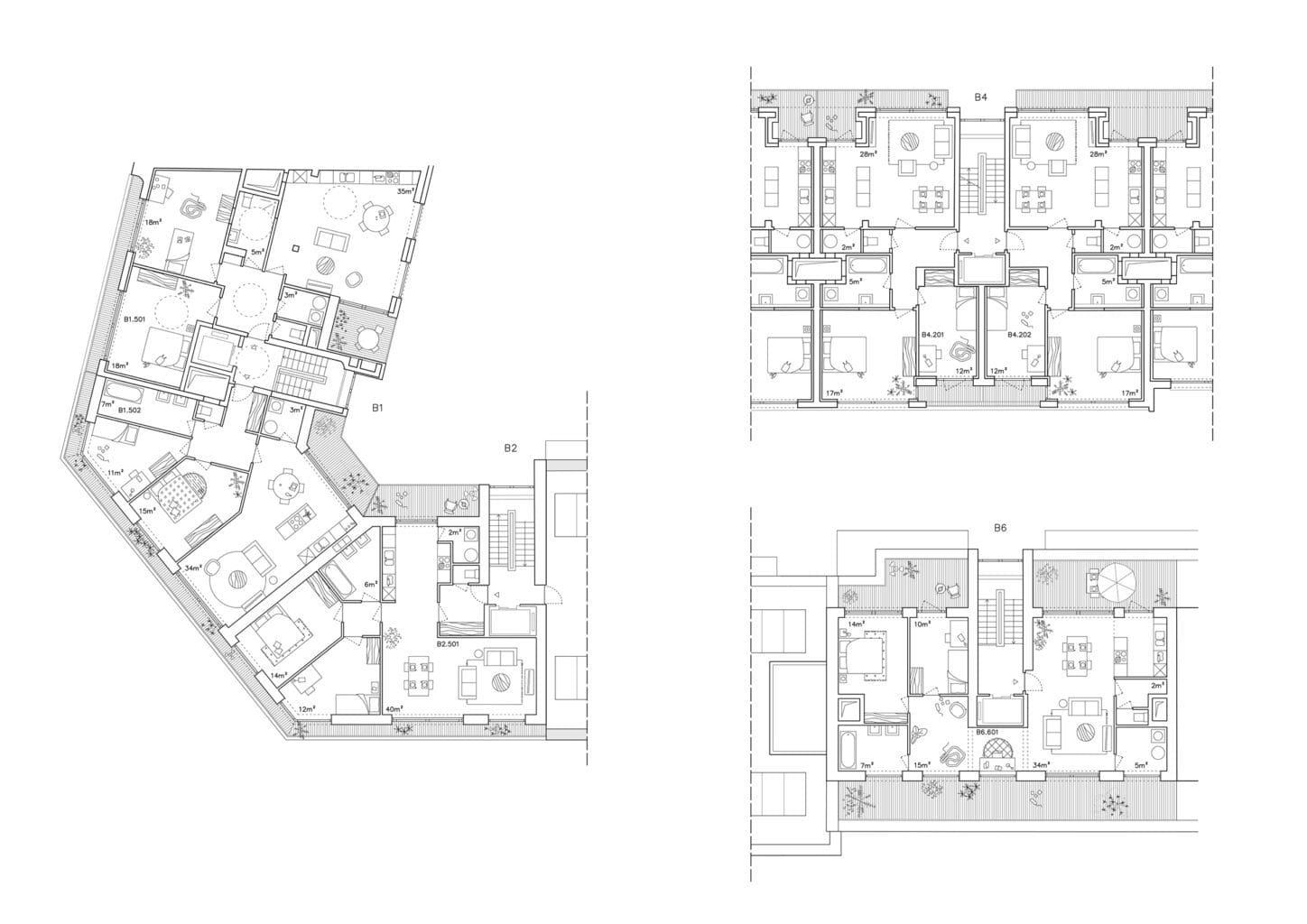 GENERAL JACQUES Circular renovation of social housing, plan typical apartments