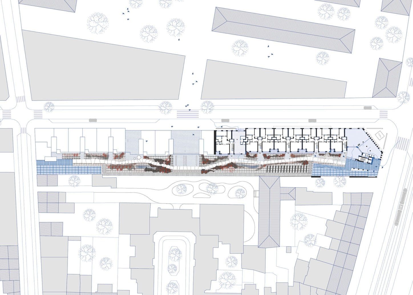 GENERAL JACQUES Circular renovation of social housing, site plan with common garden