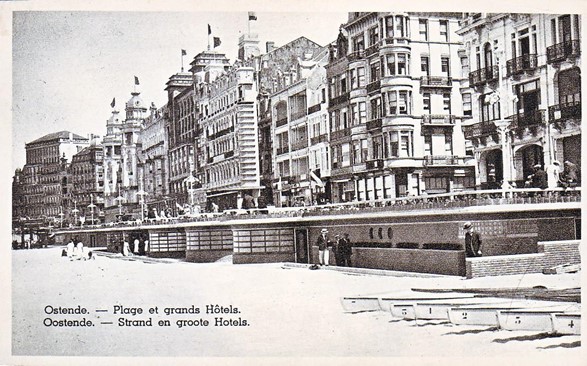 VLAAMSE KUST Study on the effect of rising sea levels on coastal buildings, historic image of coastal buildings Oostende