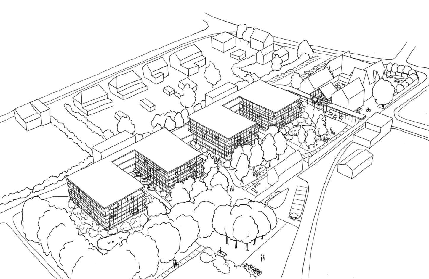 ZEMST Residential care center for the elderly, sketch overview